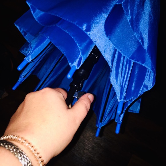 NEW IMPLIVA CANE HANDLE AUTO OPEN BLUE UMBRELLA - Picture 6 of 11